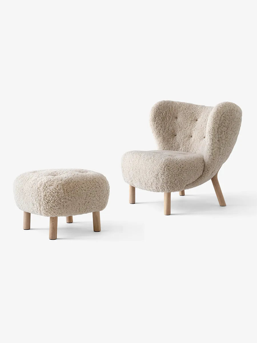 Little Petra inkl. skammel, Sheepskin Moonlight fra &Tradition - Eg - Jacobsen Plus