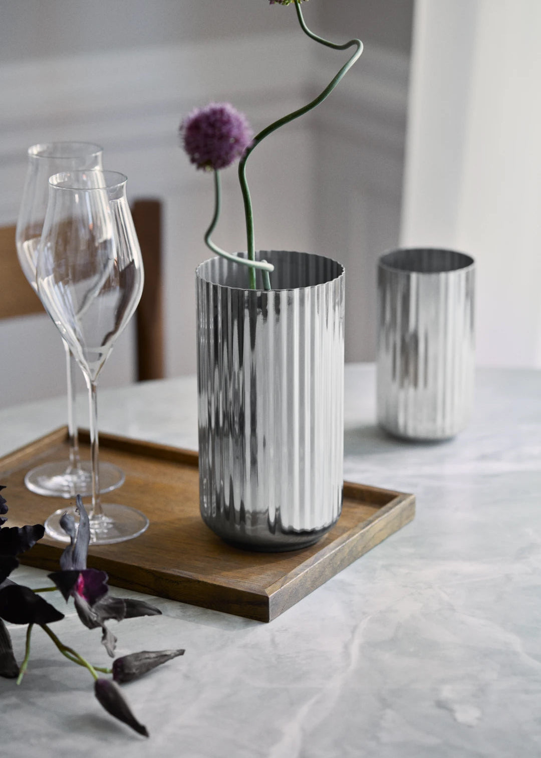 Lyngby Porcelæn Lyngby vase, krom, H20,5 cm