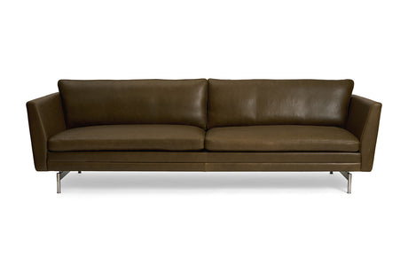 MH2301 Sofa, gefion læder fra Mogens Hansen - 2 pers. sofa (158 cm) / Olivengrøn - Jacobsen Plus