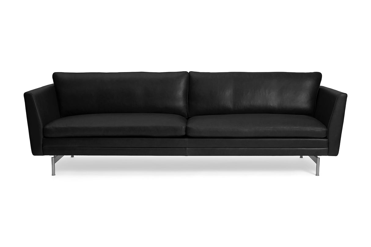 MH2301 Sofa, gefion læder fra Mogens Hansen - 2 pers. sofa (158 cm) / Sort - Jacobsen Plus