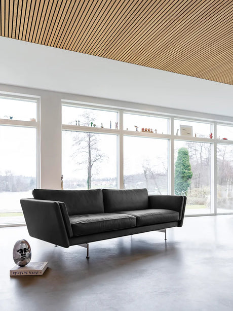 MH GRASP Sofa, gefion læder fra Mogens Hansen - Mørkebrun / 223 cm - Jacobsen Plus