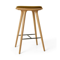 High Stool, olieret eg, Kvadrat Baru 0450, 74 cm høj barstol fra Mater