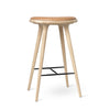 High Stool, sæbebehandlet eg, Pista Sand læder, 74 cm, høj barstol fra Mater
