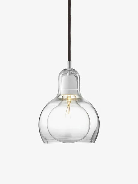 Mega Bulb pendel fra &Tradition - Glas med sort stofledning - Jacobsen Plus