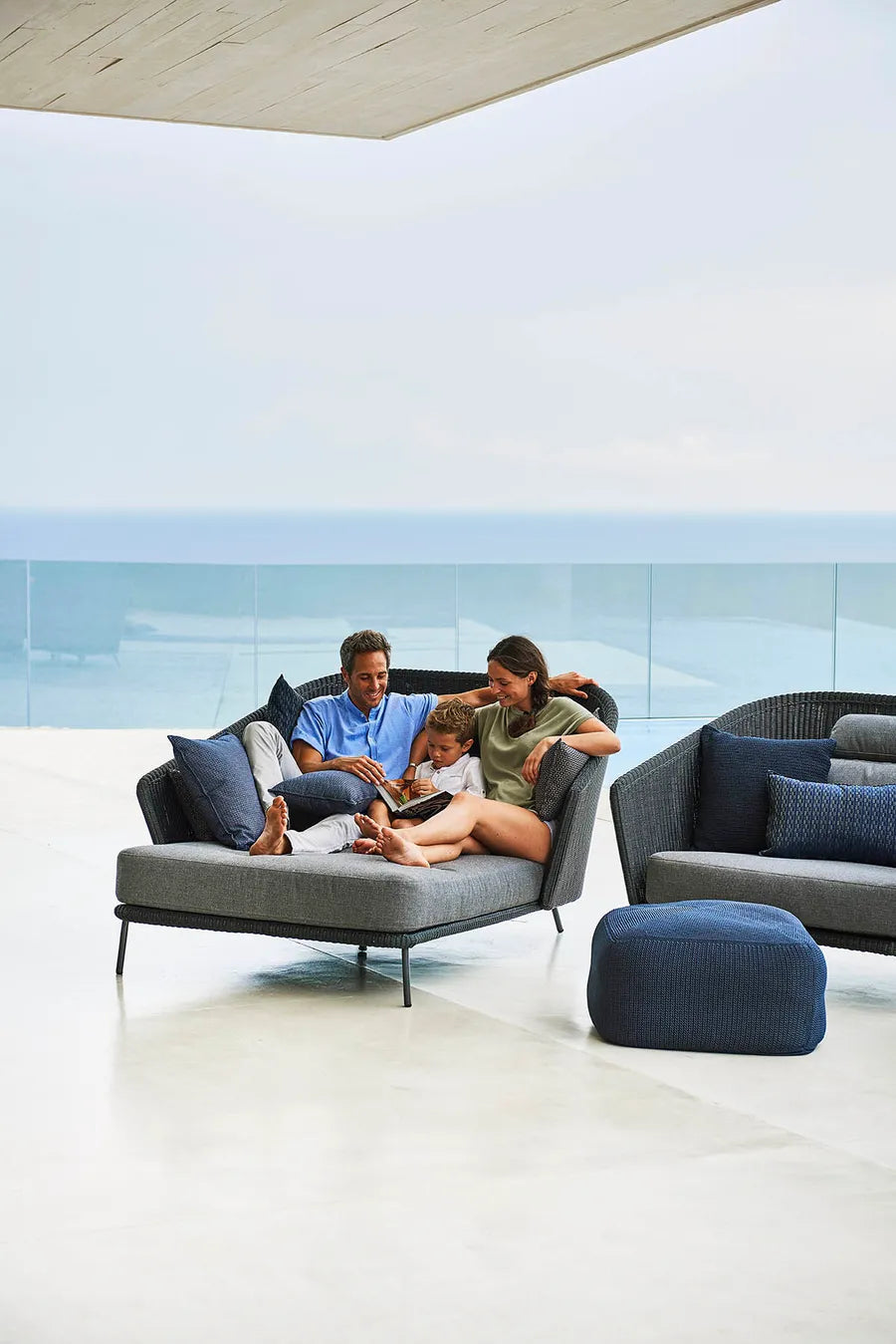 Mega Daybed, højre, inkl. hyndesæt fra Cane-line