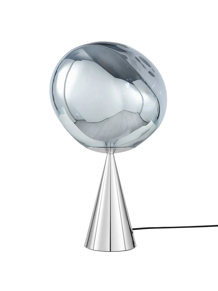 Melt Cone Fat Table Lamp fra Tom Dixon - Silver - Jacobsen Plus