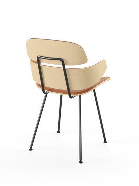 Midas armstol, cognac læder fra Naver Collection - Ask hvidolie - Jacobsen Plus