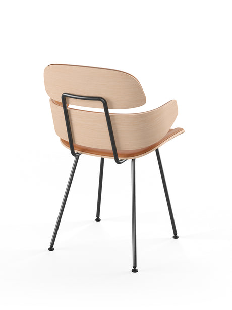 Midas armstol, cognac læder fra Naver Collection - Eg hvidolie - Jacobsen Plus