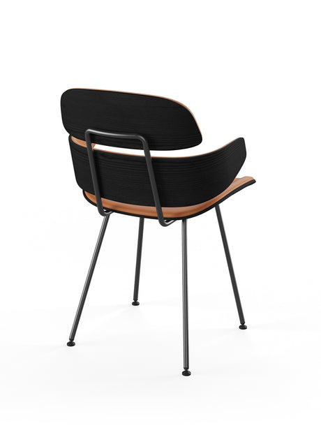 Midas armstol, cognac læder fra Naver Collection - Ask sortbejdset - Jacobsen Plus