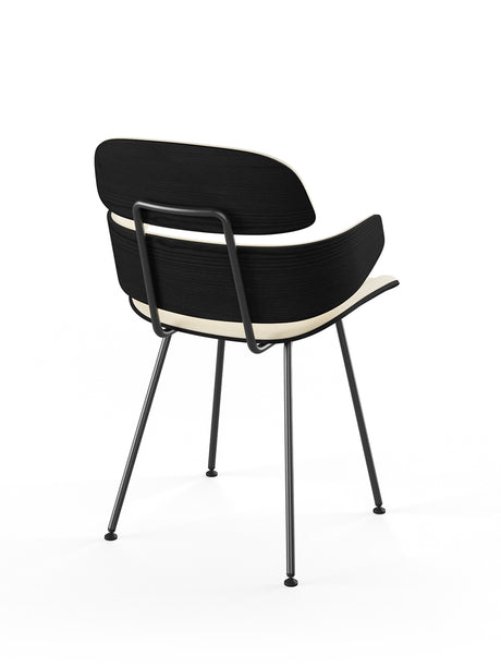 Midas armstol, creme læder fra Naver Collection - Ask sortbejdset - Jacobsen Plus
