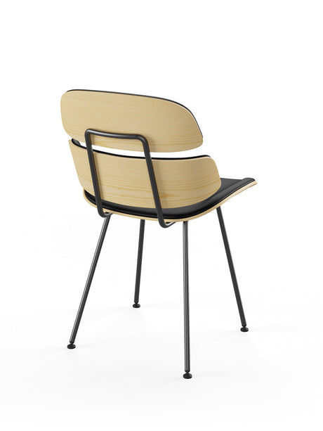 Midas stol, sort læder fra Naver Collection - Ask olie - Jacobsen Plus