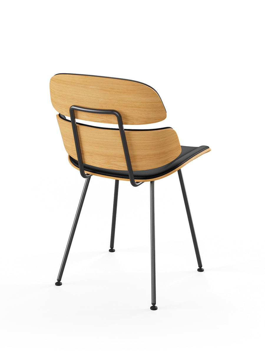 Midas stol, sort læder fra Naver Collection - Eg olie - Jacobsen Plus