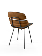 Midas stol, sort læder fra Naver Collection - Valnød - Jacobsen Plus