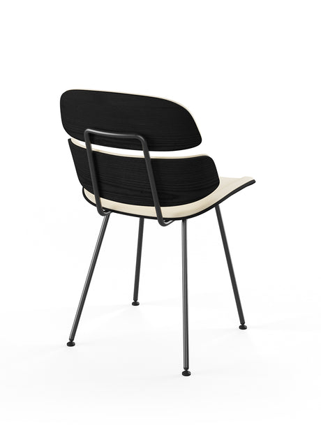 Midas stol, creme læder fra Naver Collection - Ask sortbejdset - Jacobsen Plus