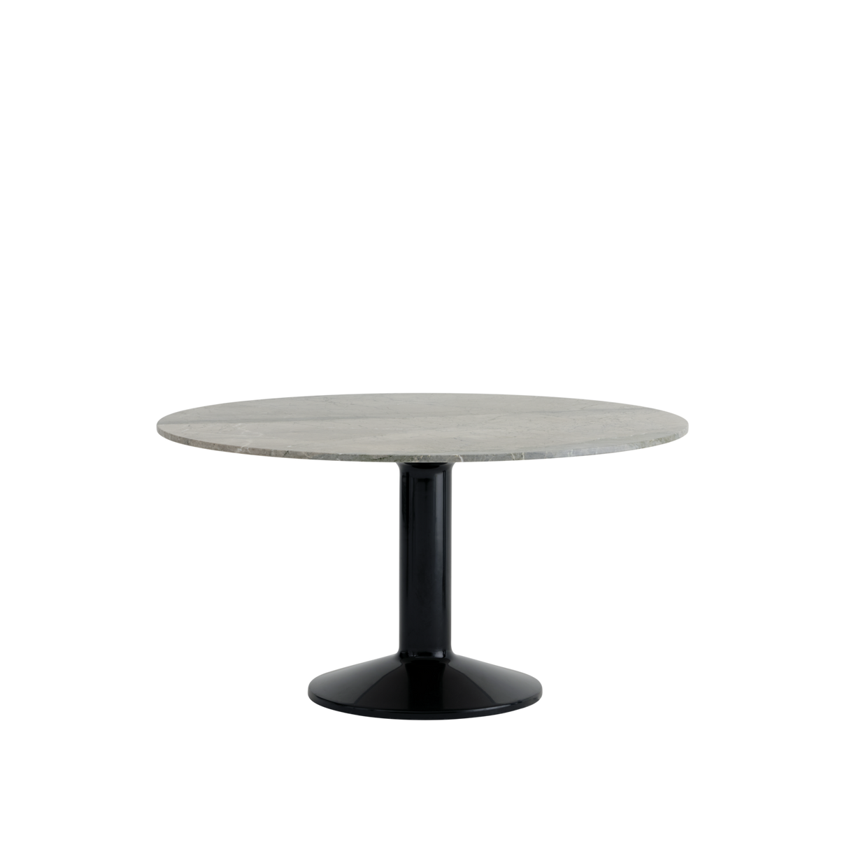 Midst Table Ø 140 cm, fra Muuto - Grey Marble - Black - Jacobsen Plus