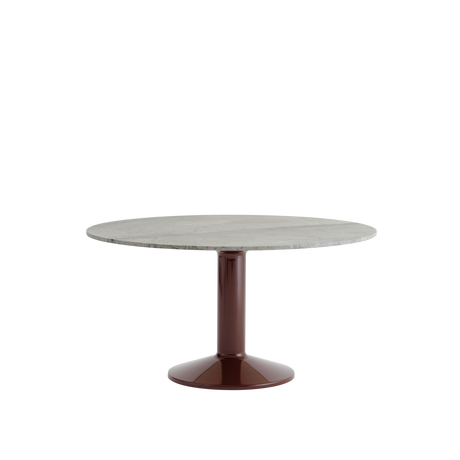 Midst Table Ø 140 cm, fra Muuto - Grey Marble - Dark red - Jacobsen Plus