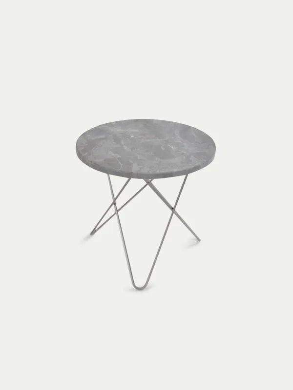 Mini O Table fra OX Denmarq - Blankt / Grå marmor - Jacobsen Plus