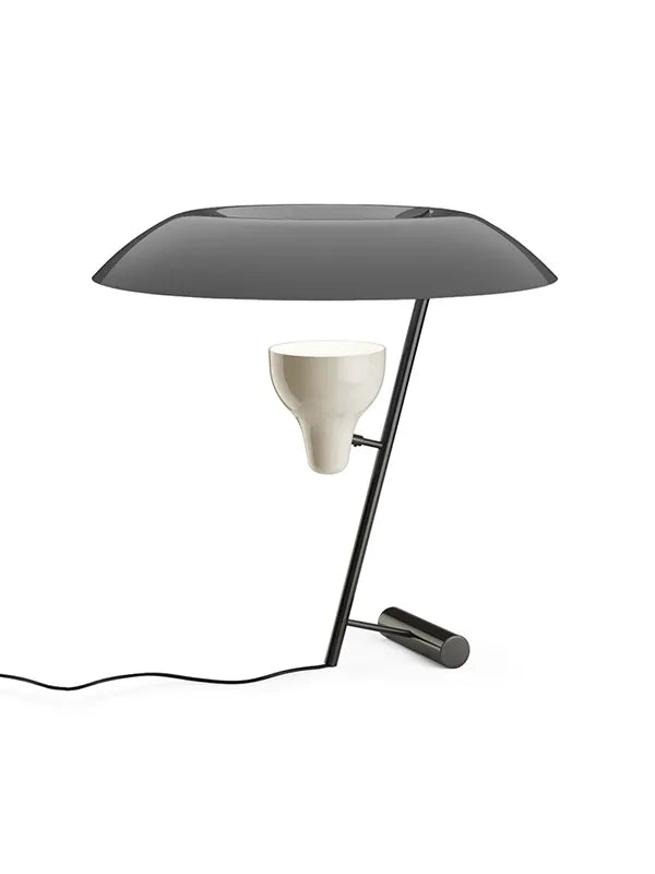 Model 548 Bordlampe fra Astep - Sortlakeret med grå skærm - Jacobsen Plus