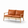 Stellar Works - Rén 2-pers sofa, eg natur, hynder m. cognac læder