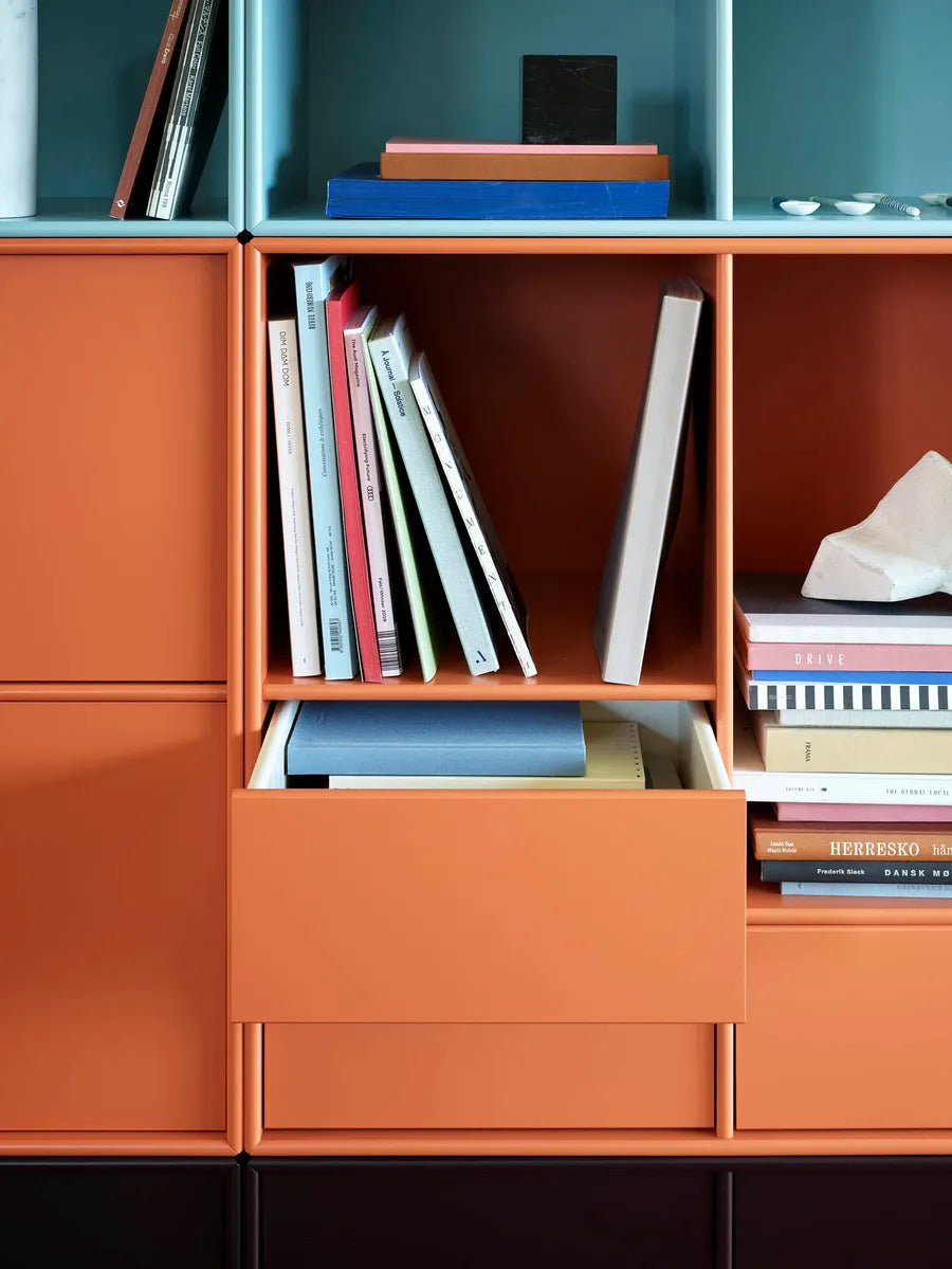 Skuffer med push (grebsløse), dybde 30 cm fra Montana