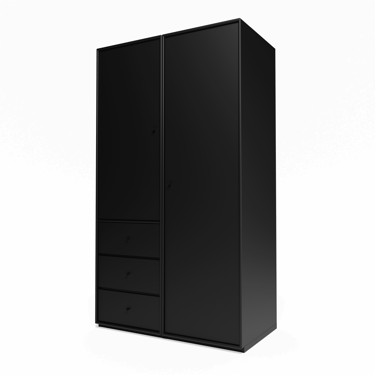 Attire III garderobe, inkl. sokkel 3 cm fra Montana - Black - Jacobsen Plus