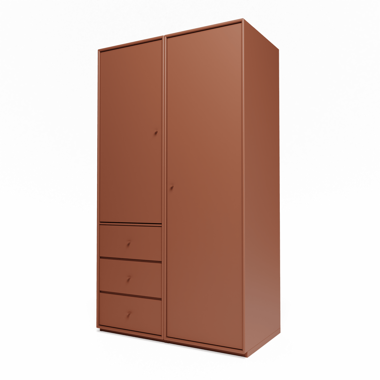 Attire III garderobe, inkl. sokkel 3 cm fra Montana - Hazelnut - Jacobsen Plus