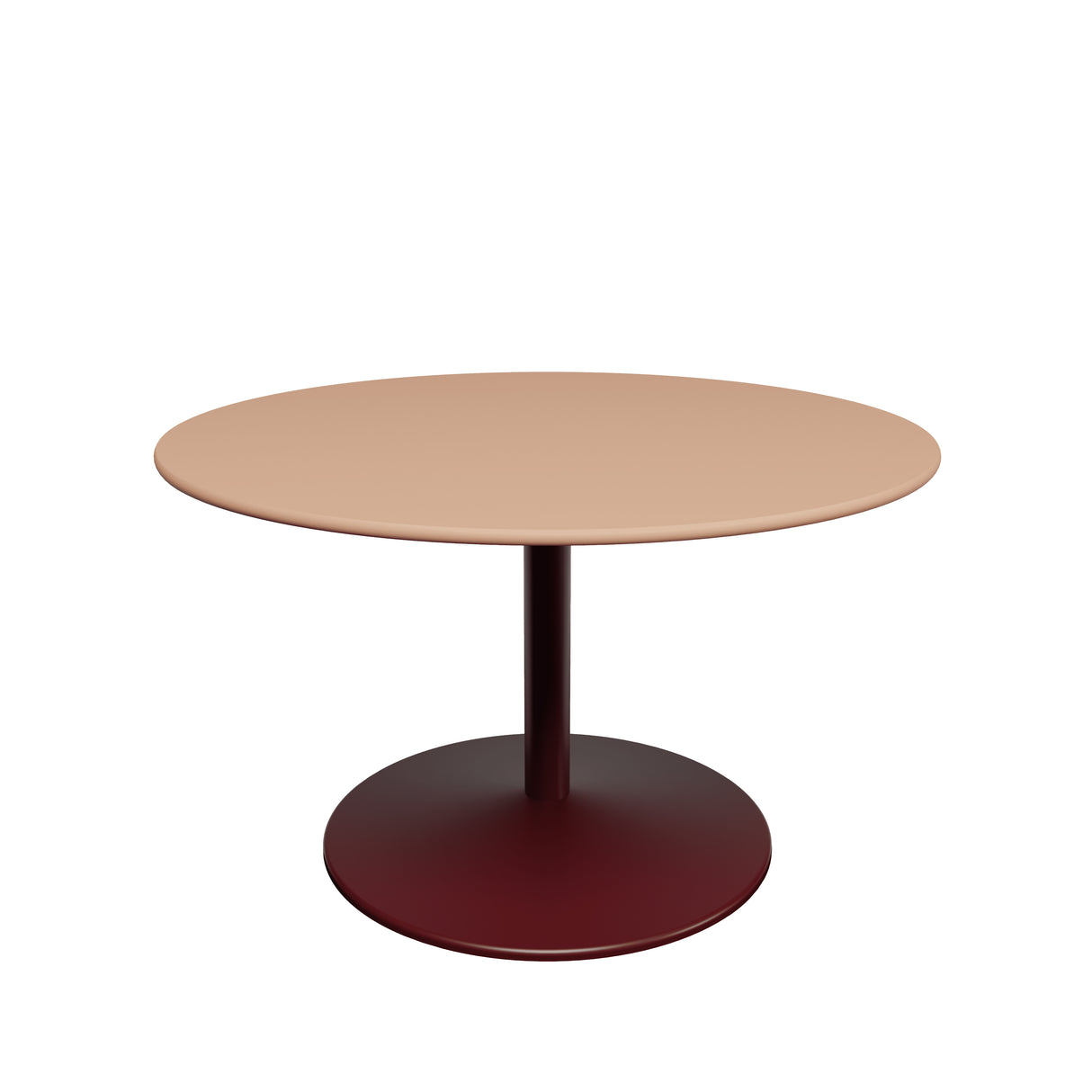 Panton Sofabord, Ø75 cm fra Montana - Walnut linoleum / Black Red stel - Jacobsen Plus
