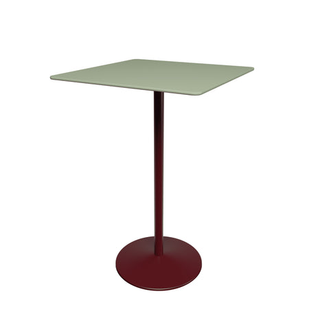 Panton Bar Table, 70x70 cm fra Montana - Olive linoleum / Black Red stel - Jacobsen Plus