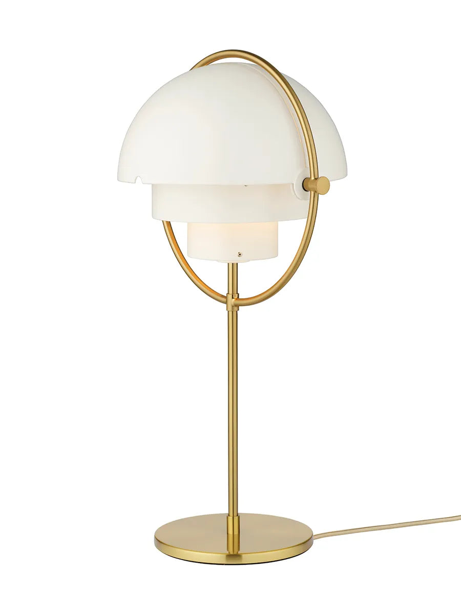 Multi-Lite Bordlampe, messing fra GUBI - Hvid skærm - Jacobsen Plus