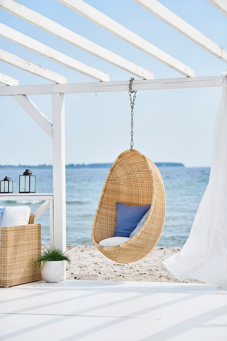 Outdoor Hanging Egg, Natural af Nanna Ditzel - A615 Tempotest - Denim - Jacobsen Plus