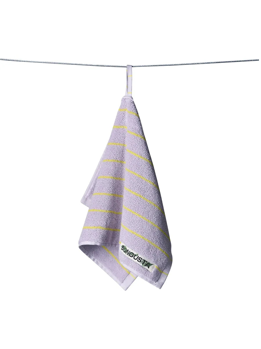 Naram towel - Lilac & Neon yellow fra Bongusta
