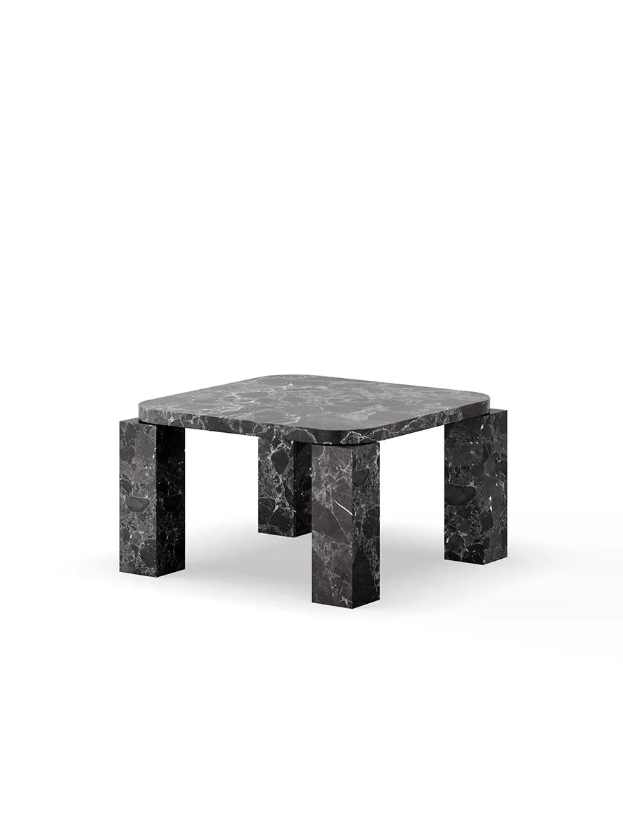 Atlas Sofabord 600x600, Costa Black Marble fra New Works