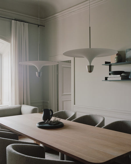 Kantarell Pendel lampe Ø60 fra New Works - Nickel - Jacobsen Plus