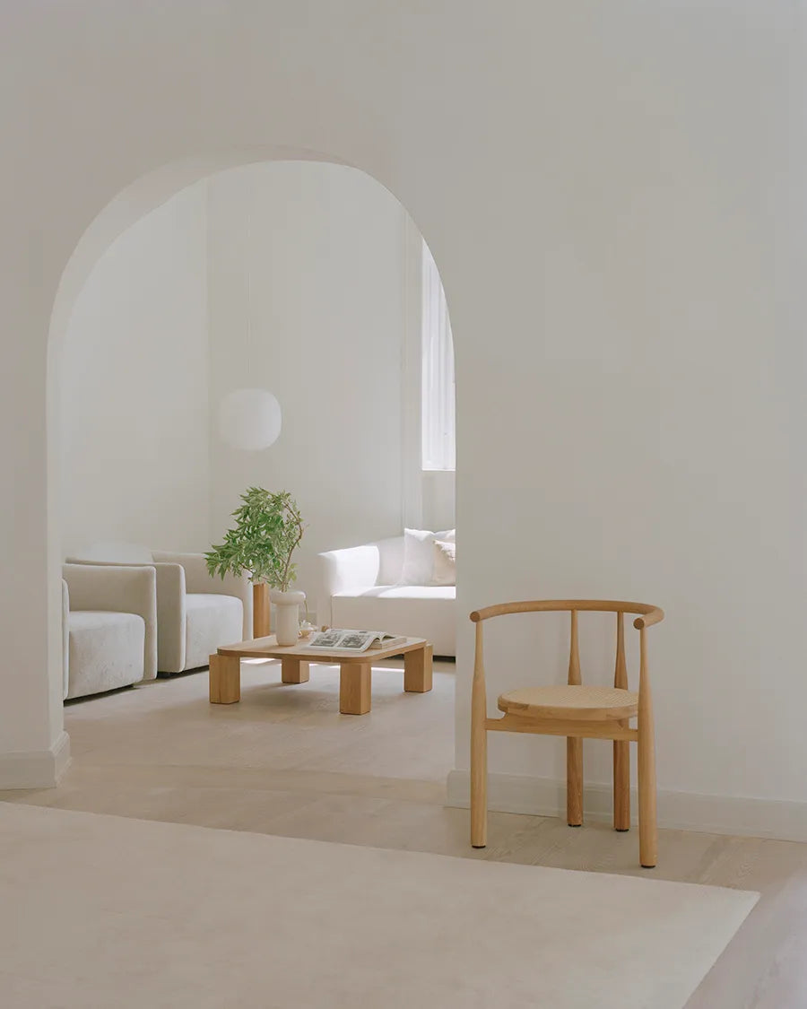 Atlas Sofabord 820x820, Natural Oak fra New Works