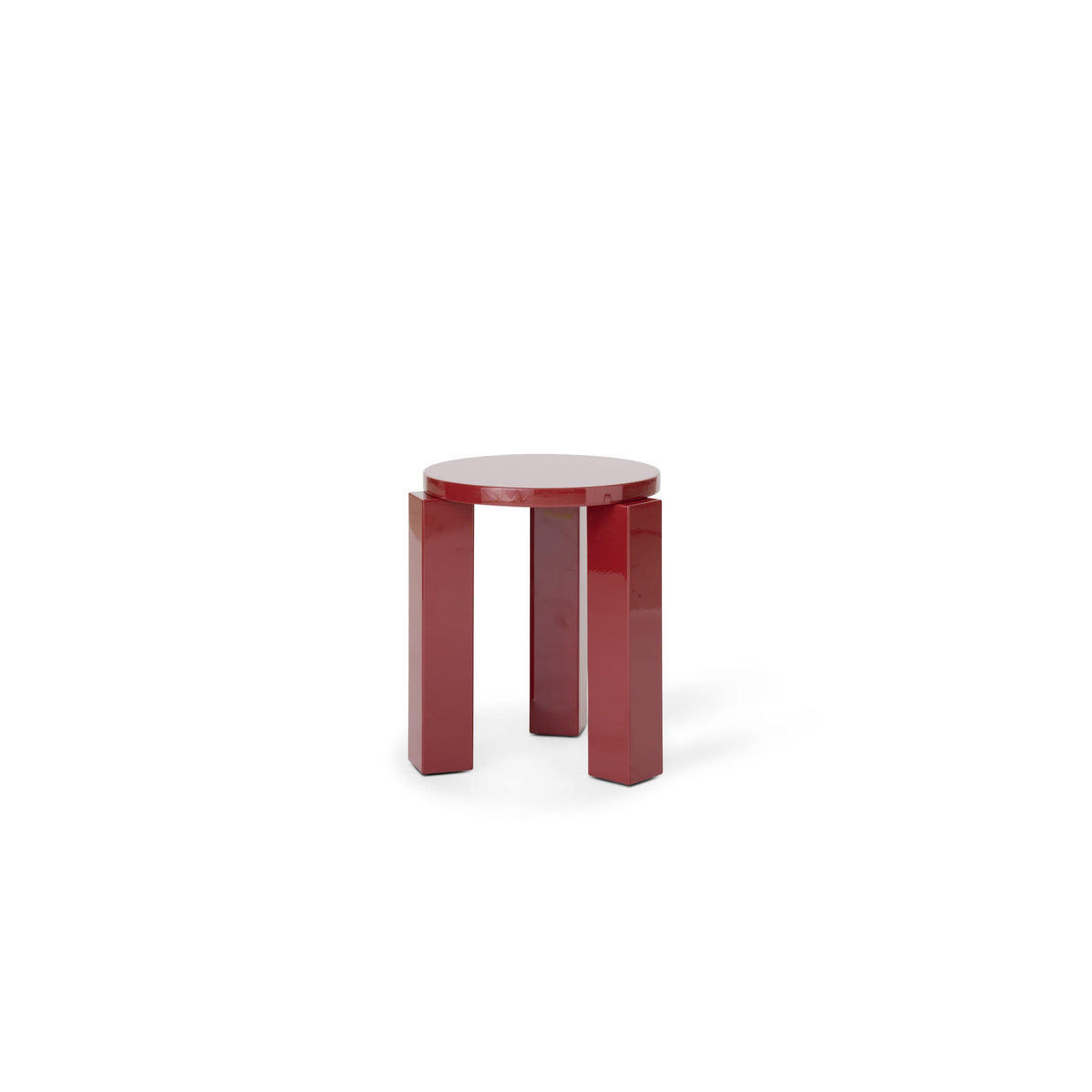New Works Atlas Stool rund, lakeret - Burgundy - Jacobsen Plus