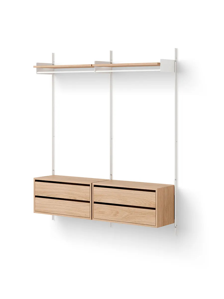 Wardrobe Shelf Cabinets w. Drawers fra New Works - Eg-hvid - Jacobsen Plus