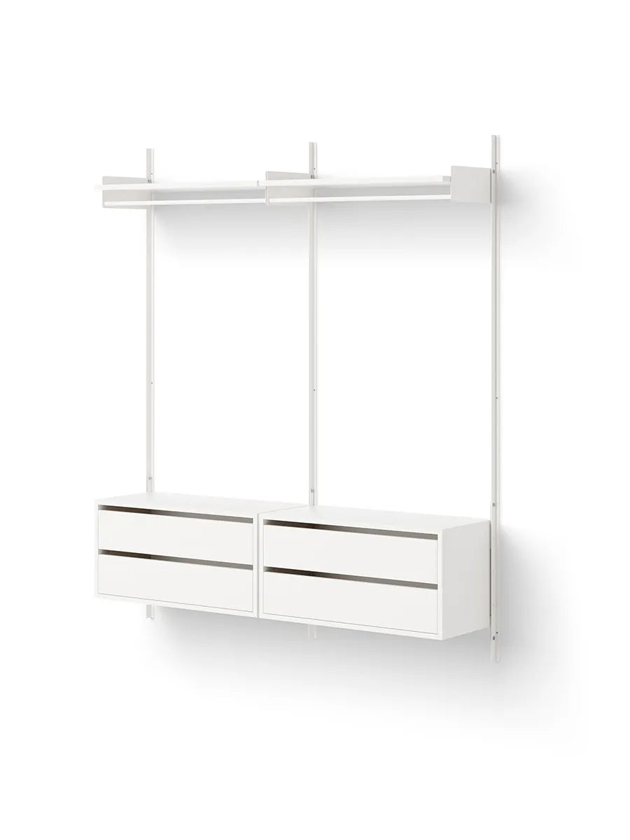 Wardrobe Shelf Cabinets w. Drawers fra New Works - Hvid-hvid - Jacobsen Plus