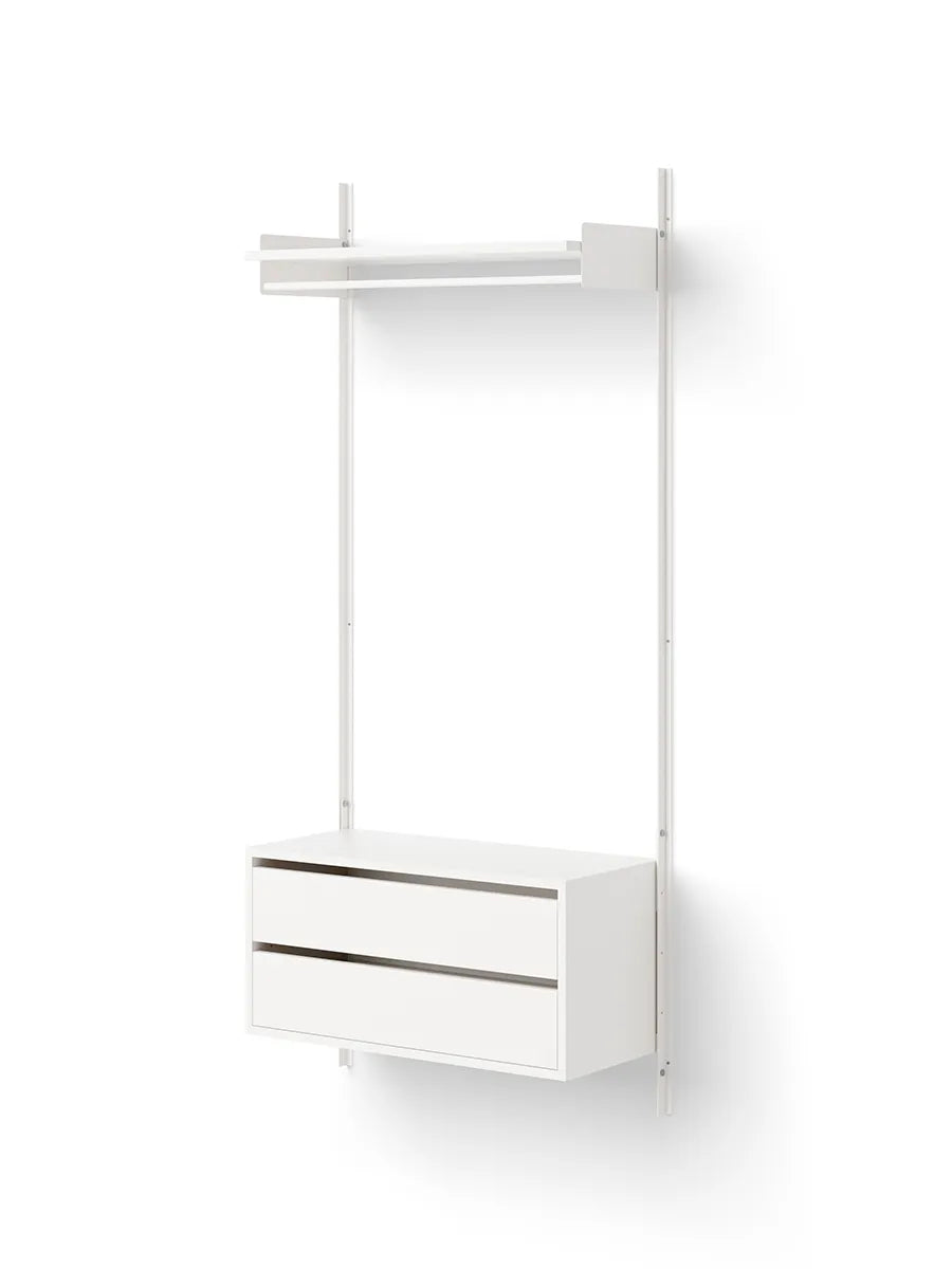 Wardrobe Shelf Cabinet w. Drawers fra New Works - Hvid-hvid - Jacobsen Plus