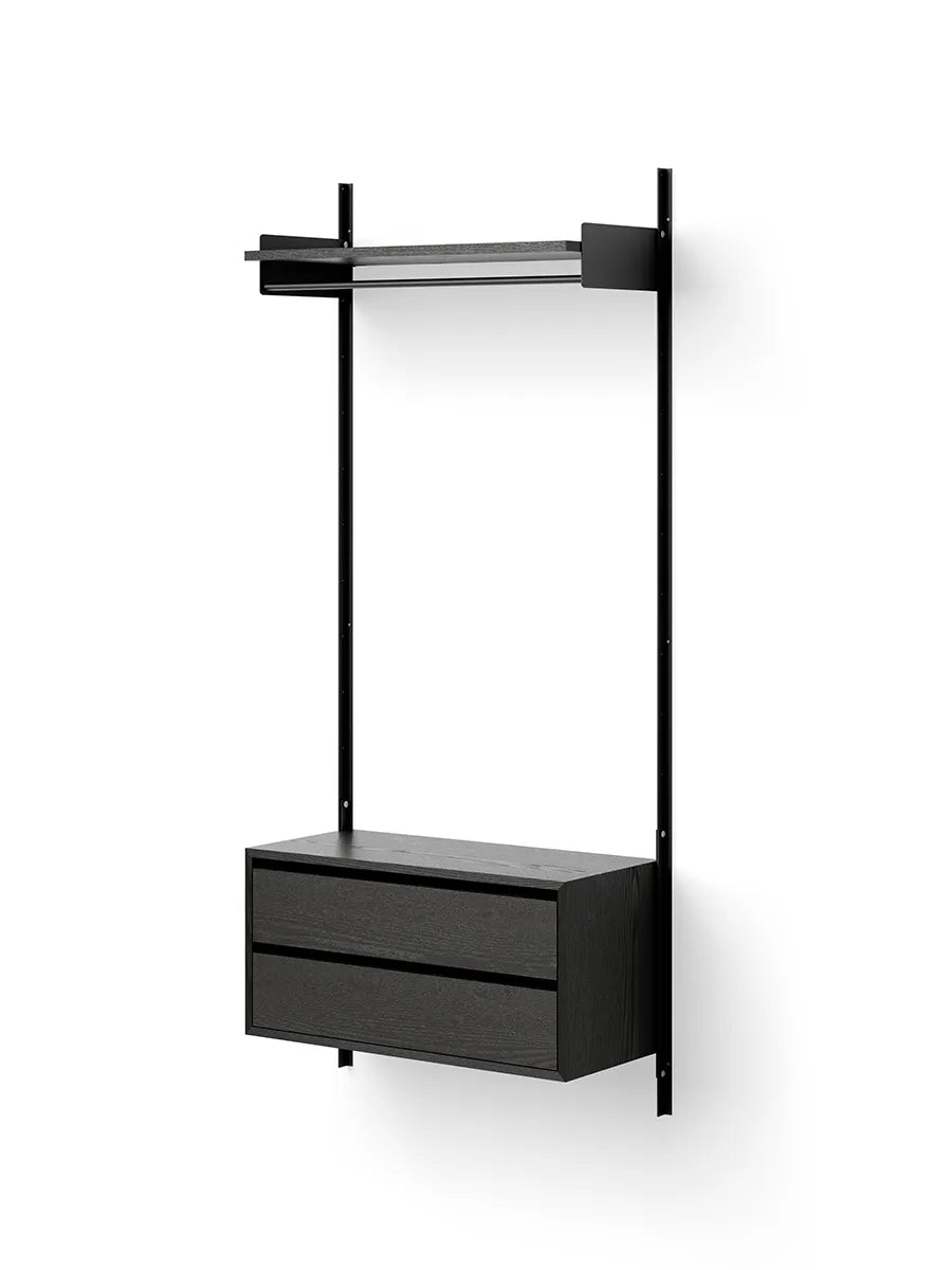 Wardrobe Shelf Cabinet w. Drawers fra New Works - Sort-sort - Jacobsen Plus