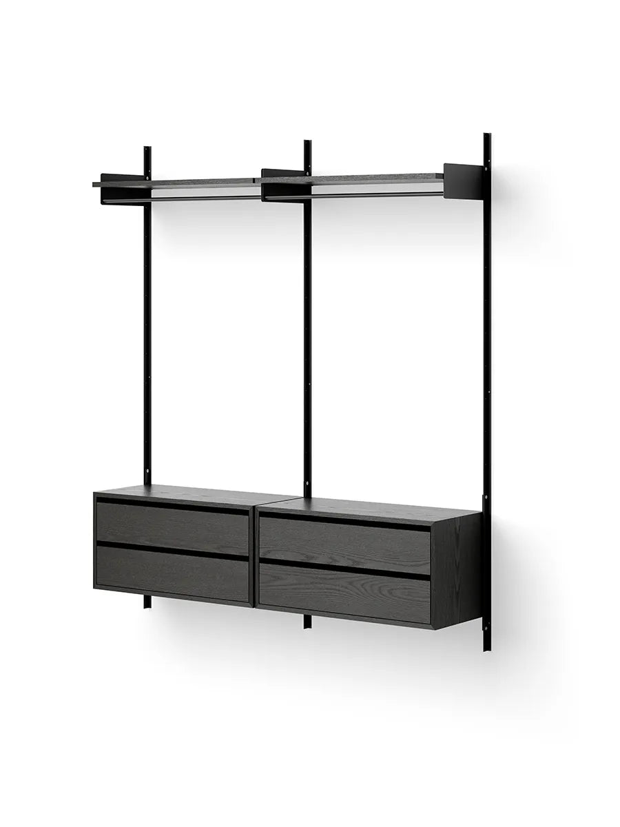 Wardrobe Shelf Cabinets w. Drawers fra New Works - Sort-sort - Jacobsen Plus
