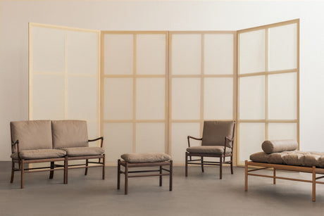 OW149-2 Colonial sofa valnød olie, Terra-læder af Ole Wanscher - Terra Jade 20368 - Jacobsen Plus