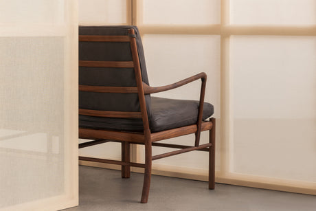 OW149-2 Colonial sofa valnød olie, Terra-læder af Ole Wanscher - Terra Jade 20368 - Jacobsen Plus