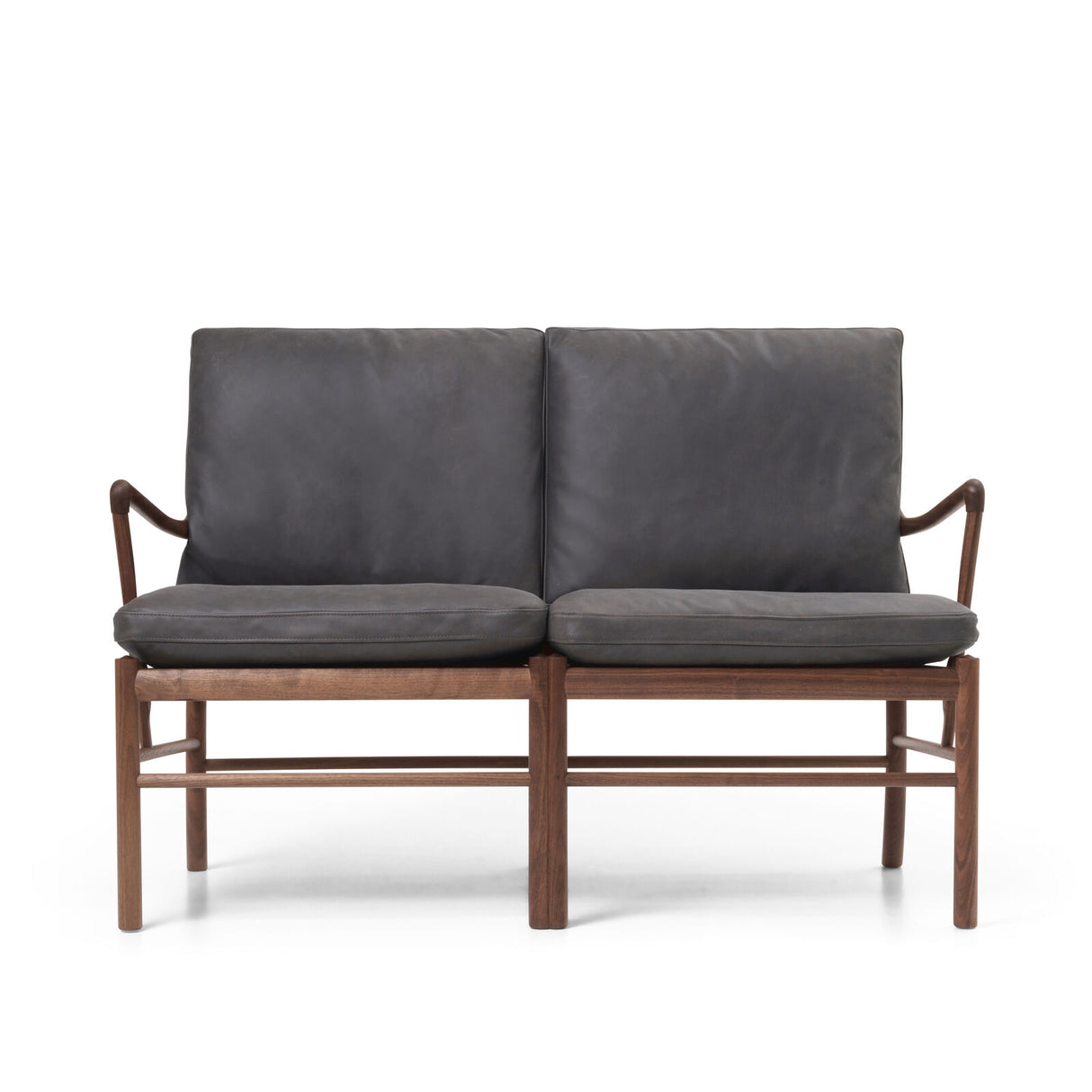 OW149-2 Colonial sofa valnød olie, Terra-læder af Ole Wanscher - Terra Raku 20367 - Jacobsen Plus