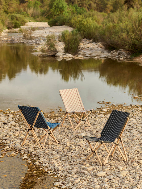Outdoor Market Folding Chair fra Hay - Beige with red stripe - Jacobsen Plus