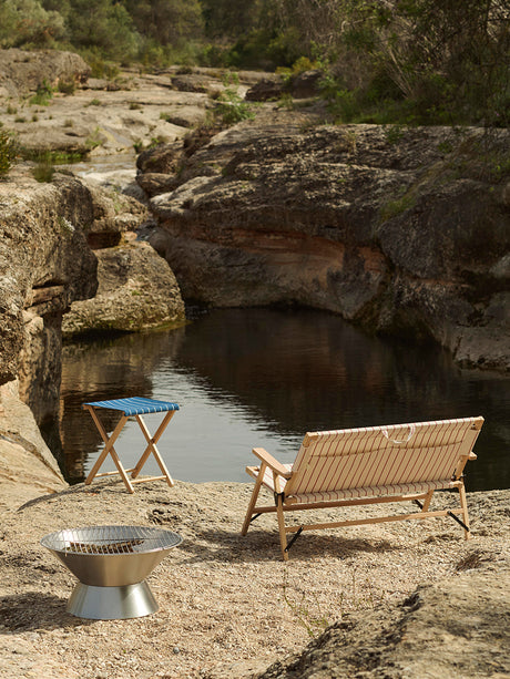 Outdoor Market Folding Sofa fra Hay - Beige with red stripe - Jacobsen Plus