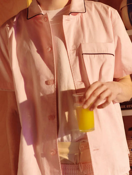 Outline Pyjama S/S Shirt fra Hay - Soft pink / S-M - Jacobsen Plus