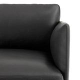 Outline sofa / Chaiselongue fra Muuto - Black Refine leather / Chaiselong, venstre - Jacobsen Plus
