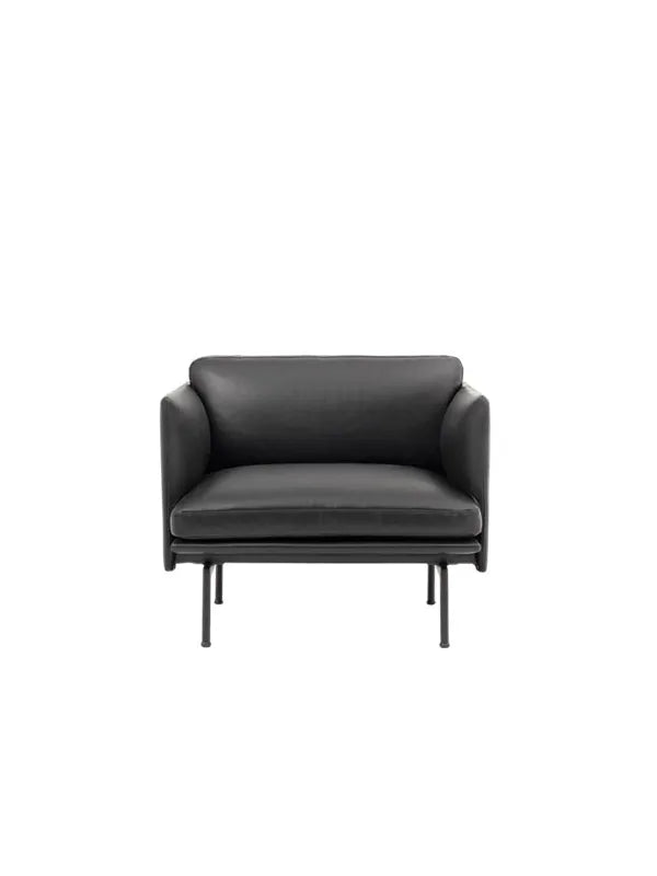 Outline Studio Chair fra Muuto - Black Refine leather - Jacobsen Plus