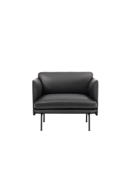 Outline Studio Chair fra Muuto - Black Refine leather - Jacobsen Plus