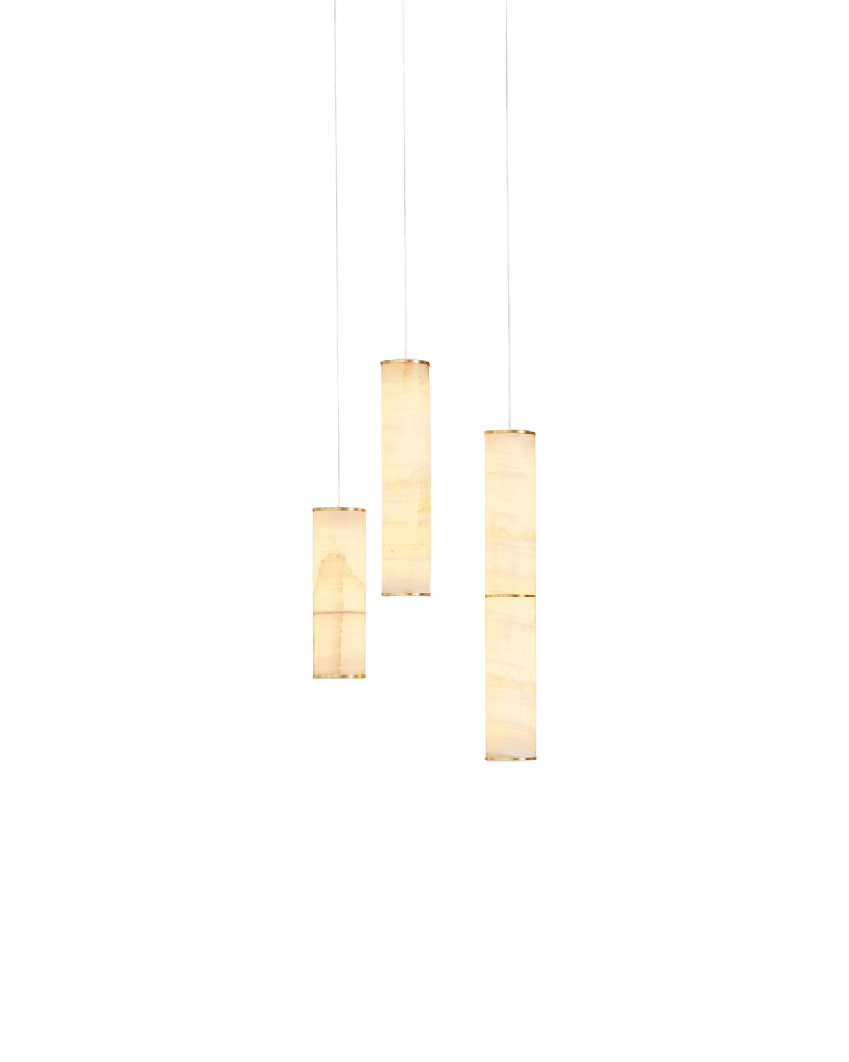 Pars Cluster 3 pendel fra Anour - Brushed Brass / White Onyx - Jacobsen Plus